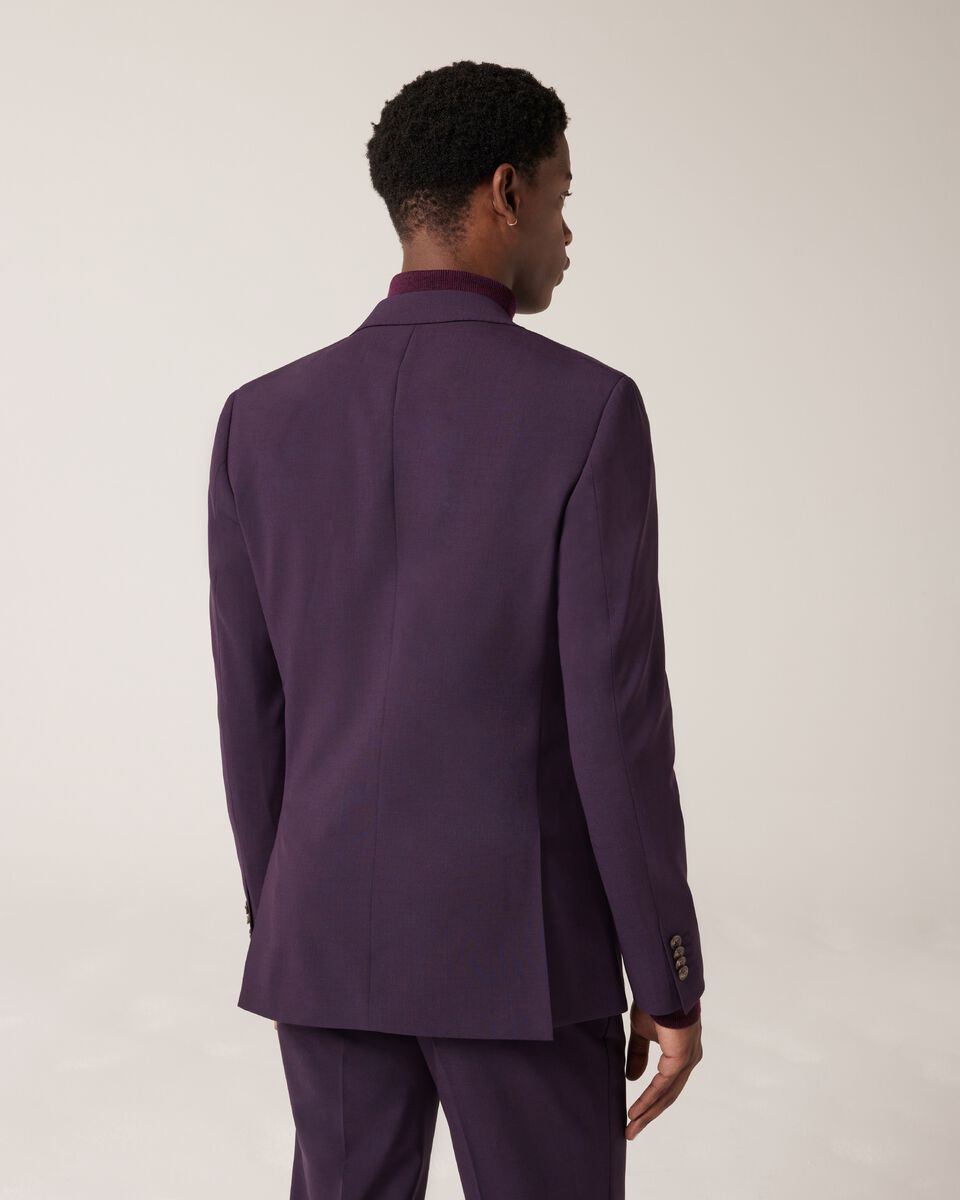Slim Stretch Wool Blend Tailored Jacket, Grape, hi-res